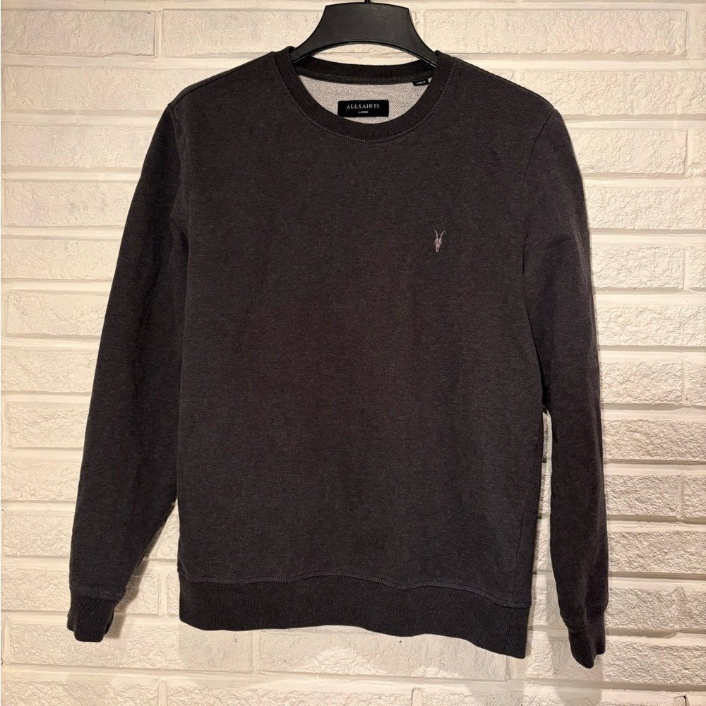 All Saints Black Sweatshirt Classic Crewneck
